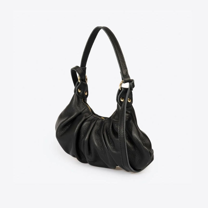 Elegante Lederhandtasche - Schlichtes Design mit geraffter Silhouette - Stilvoll & Modern