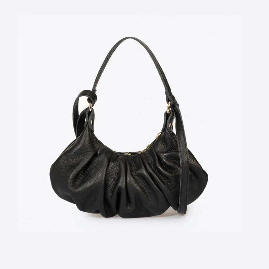 Elegante Lederhandtasche - Schlichtes Design mit geraffter Silhouette - Stilvoll & Modern