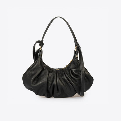Elegante Lederhandtasche - Schlichtes Design mit geraffter Silhouette - Stilvoll & Modern