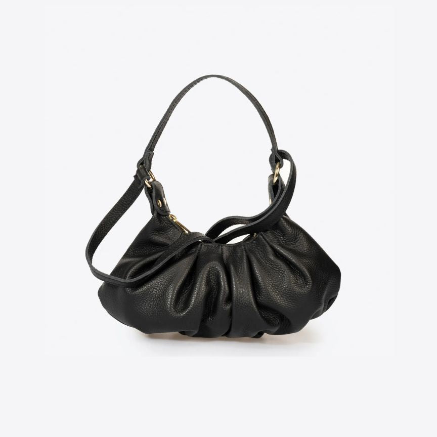Elegante Lederhandtasche - Schlichtes Design mit geraffter Silhouette - Stilvoll & Modern