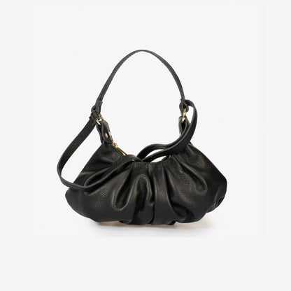 Elegante Lederhandtasche - Schlichtes Design mit geraffter Silhouette - Stilvoll & Modern