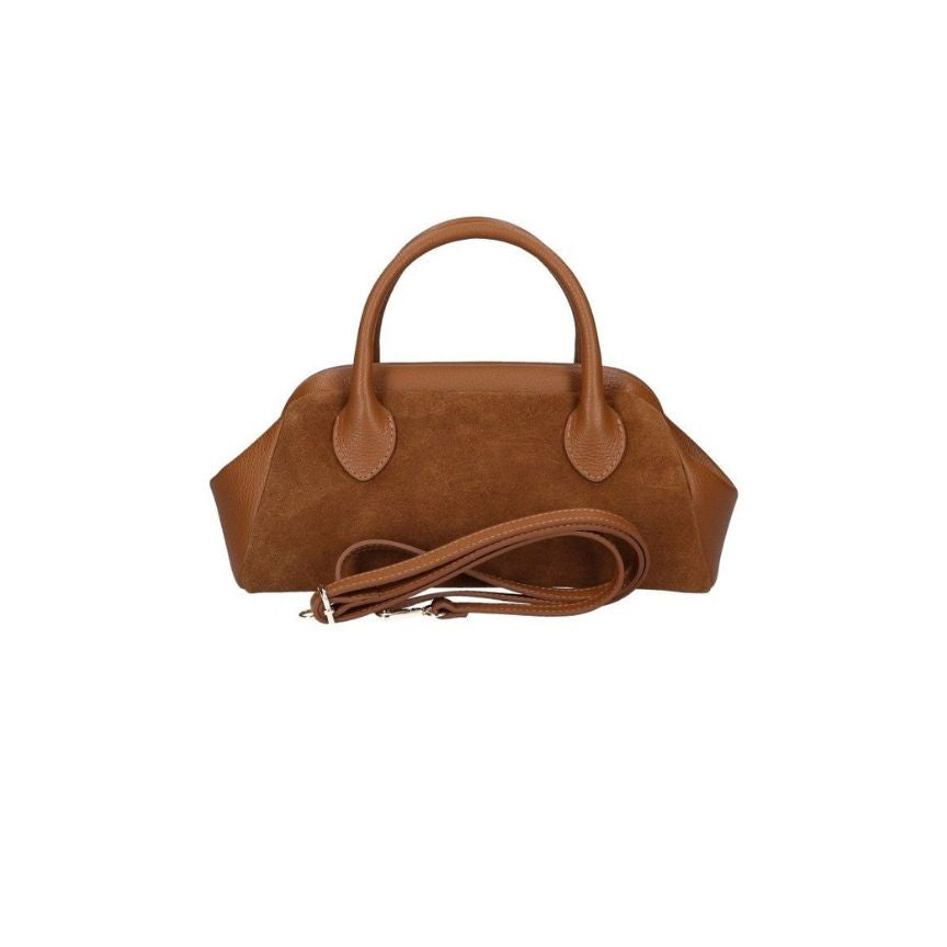 Klassische Lederhandtasche "Cindy" - aus Leder & Wildleder - schlicht, edel & charaktervoll