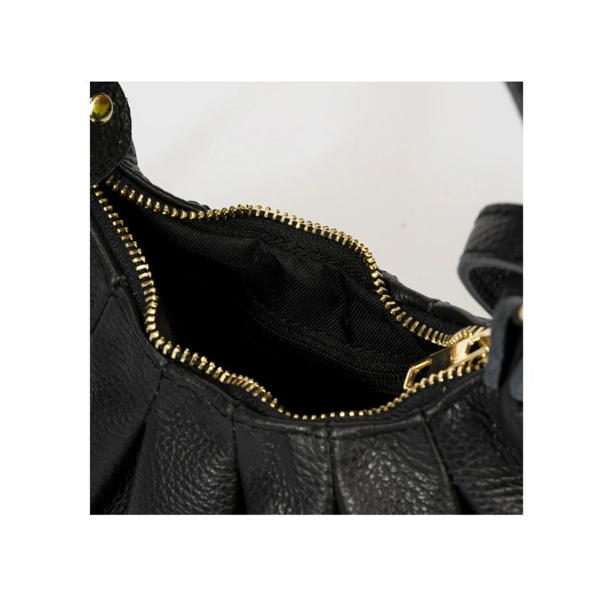 Elegante Lederhandtasche - Schlichtes Design mit geraffter Silhouette - Stilvoll & Modern