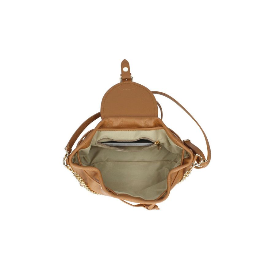 Montana - Elegante Schultertasche aus Echtleder mit Ketten-Details - stilvolle Handtasche