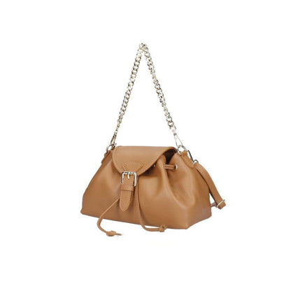 Montana - Elegante Schultertasche aus Echtleder mit Ketten-Details - stilvolle Handtasche