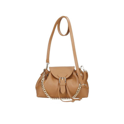 Montana - Elegante Schultertasche aus Echtleder mit Ketten-Details - stilvolle Handtasche