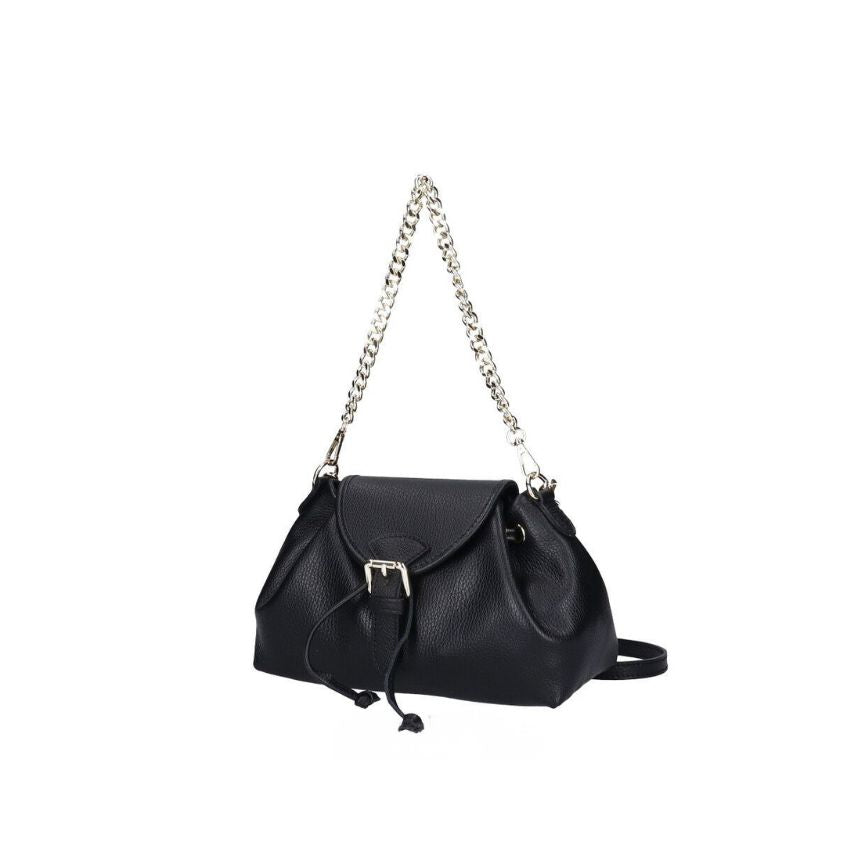 Montana - Elegante Schultertasche aus Echtleder mit Ketten-Details - stilvolle Handtasche