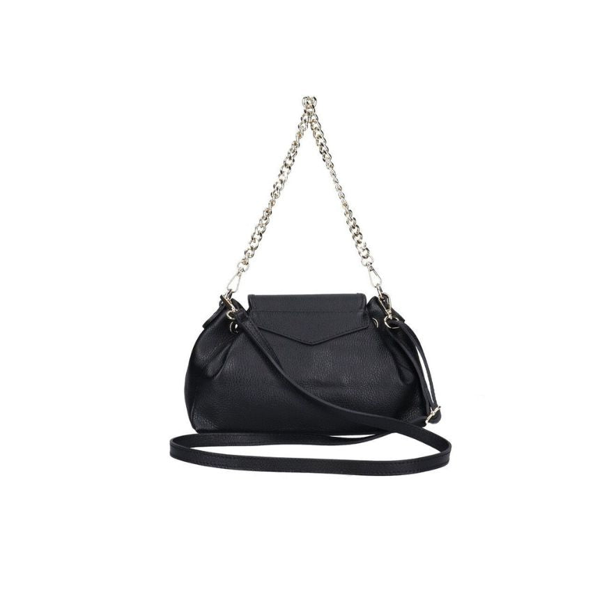 Montana - Elegante Schultertasche aus Echtleder mit Ketten-Details - stilvolle Handtasche