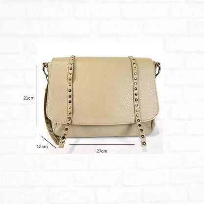 Elegante Damen Leder Umhängetasche mit Nieten