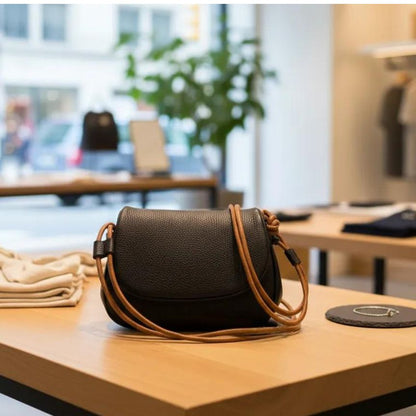 Elegante Damen Lederhandtasche "Kathrin" - kompakt, geräumig, schlicht