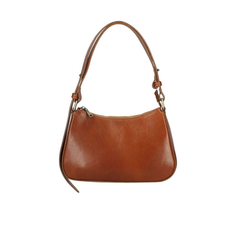 Elegante Damen Lederhandtasche aus Italien - schlicht, mittelgroß & edel