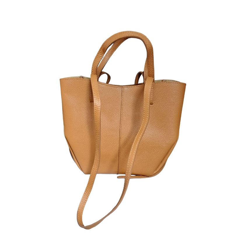 Elegante Damen Shopper Tasche aus Leder - moderne Einkaufstasche, 2-er Set