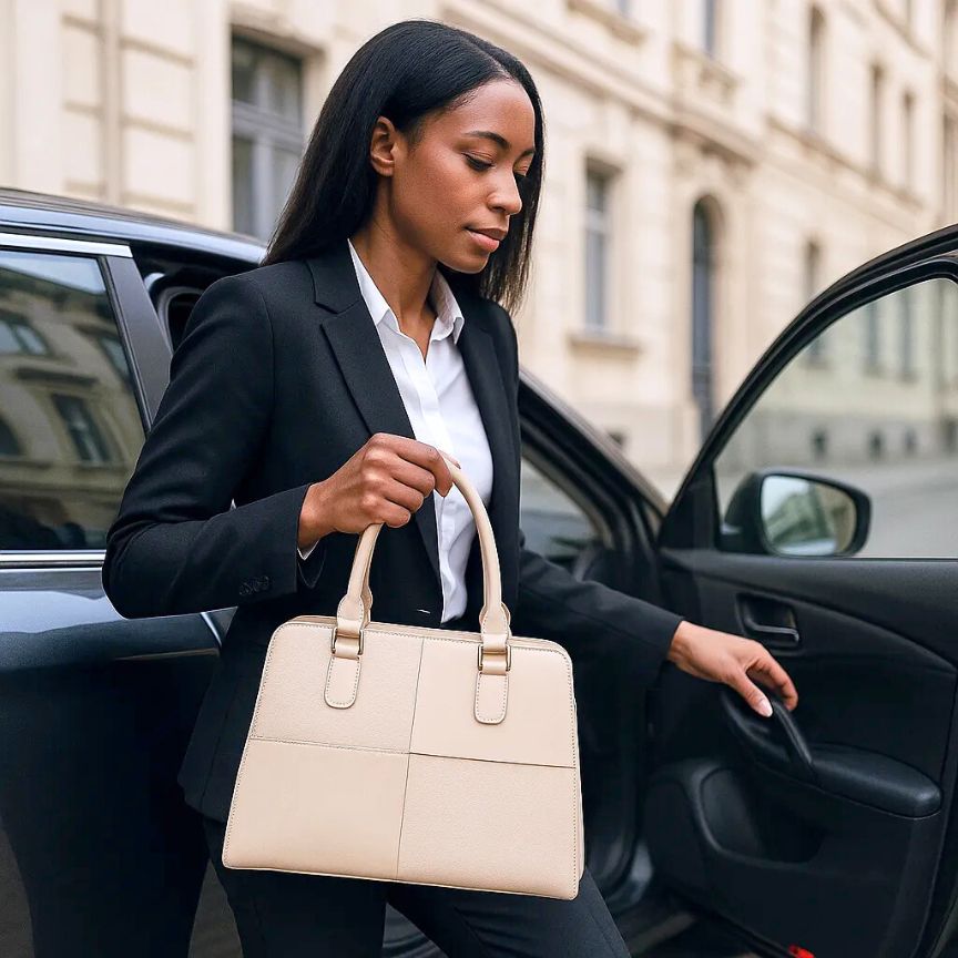 Damen Tote Bag mit spannendem Oberflächenmix