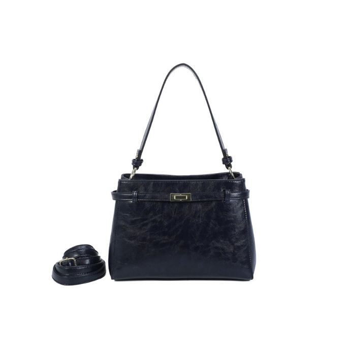 elegante Damen Umhängetasche mit henkel, diversen Fächern, geräumig, stabil, in dunkel blau