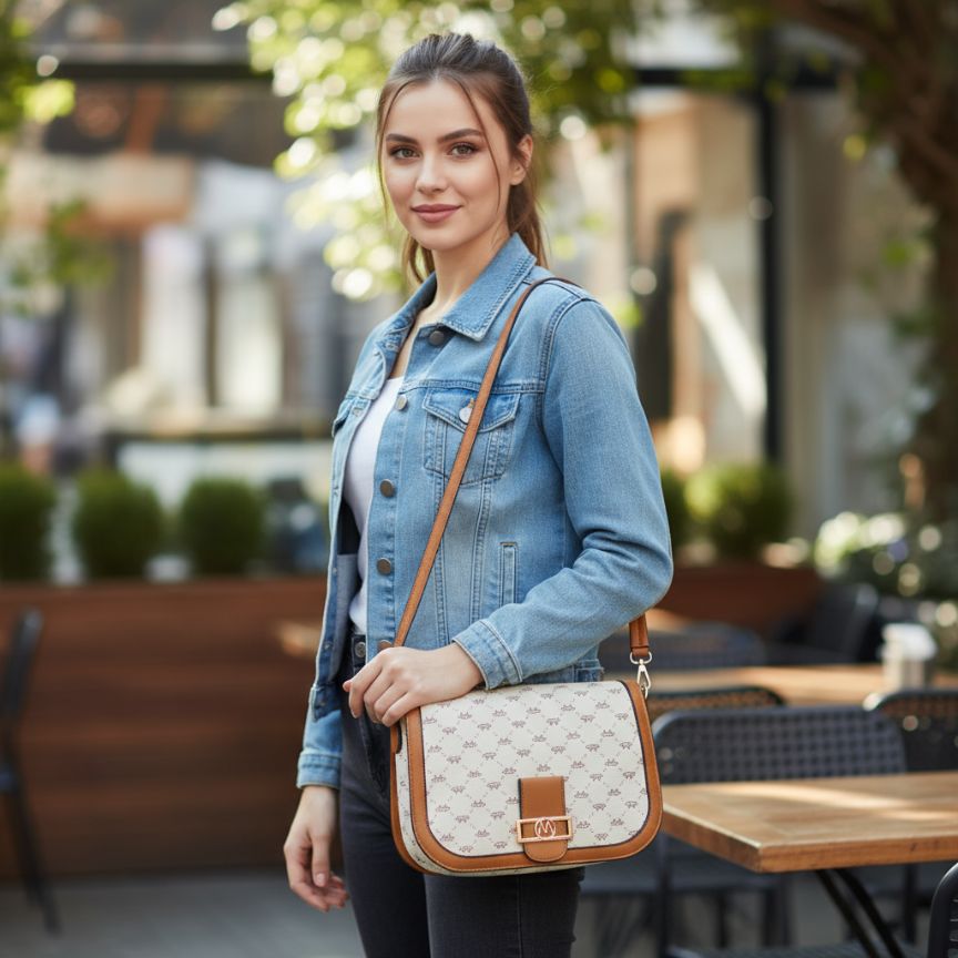 Elegante Damen Handtasche - Schultertasche mit Struktur