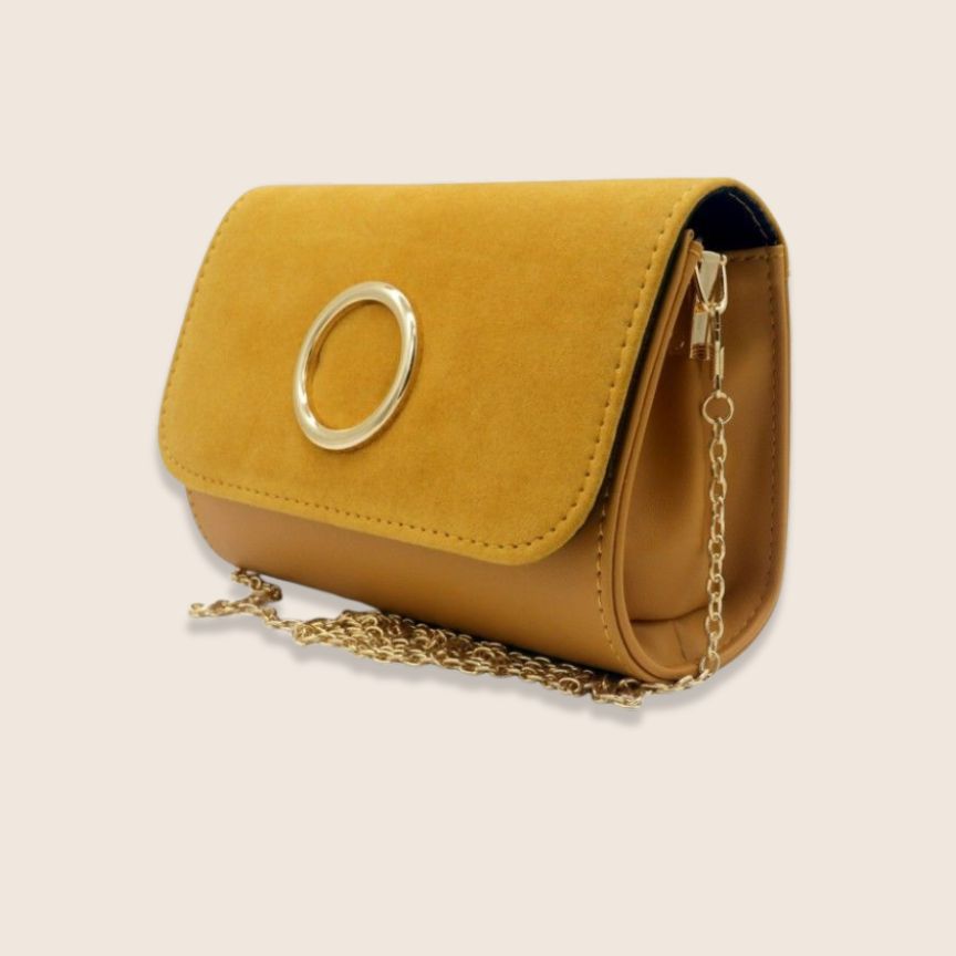 Party-Handasche für Abends elegant und schlicht Gelb-Mustard
