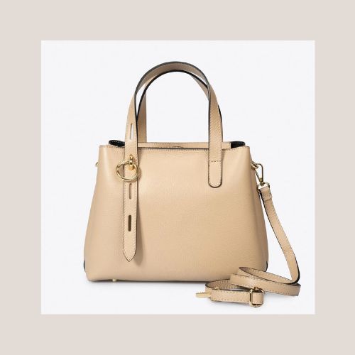 Vorderseite der beige Elegante Damen Handtaschen für Büro und Alltags
