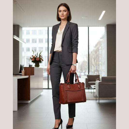 Elegante Tragetasche Damen Henkeltasche mittelgroß