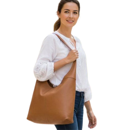 Leder Shopper-Tasche "Amelie" - Elegante, stilvolle & vielseitige Schultertasche für jeden Anlass