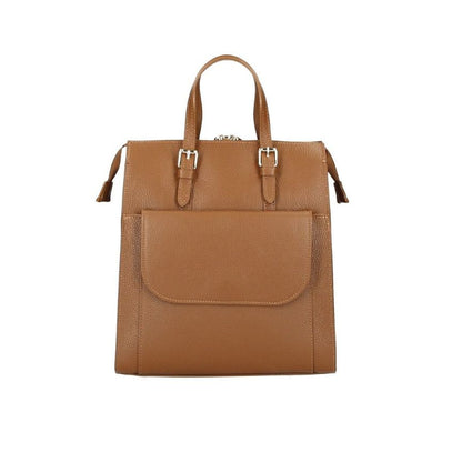 Eleganter Lederrucksack mit Fronttasche - schlicht, mittelgroß & praktisch im Alltag