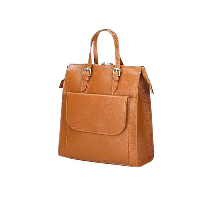 Tina - Eleganter Lederrucksack mit Fronttasche - schlicht, mittelgroß & praktisch im Alltag