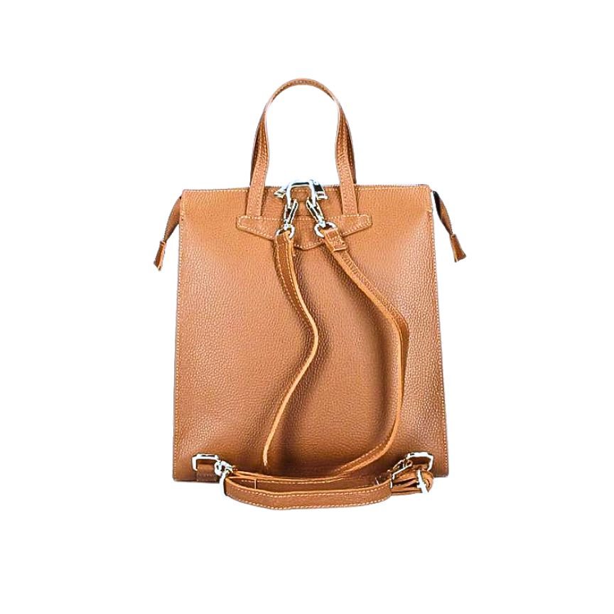 Tina - Eleganter Lederrucksack mit Fronttasche - schlicht, mittelgroß & praktisch im Alltag