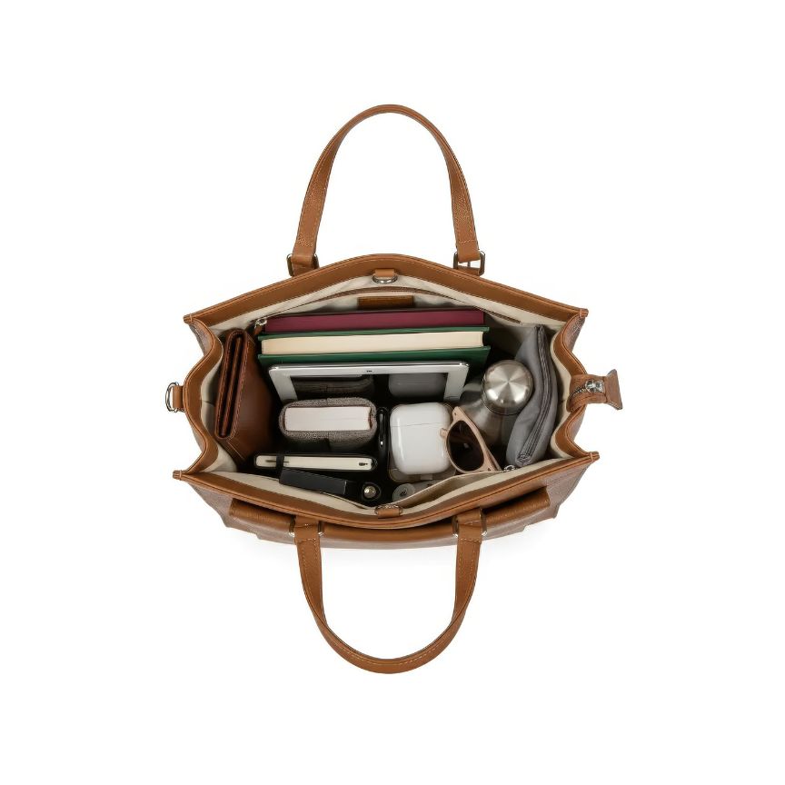 Tina - Eleganter Lederrucksack mit Fronttasche - schlicht, mittelgroß & praktisch im Alltag