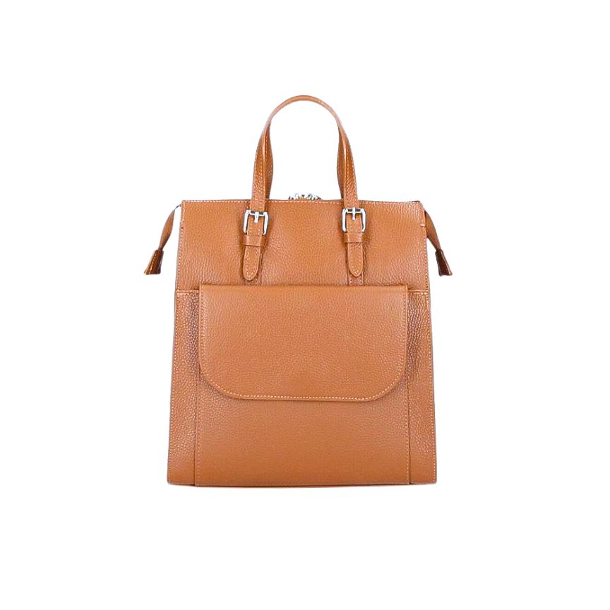 Tina - Eleganter Lederrucksack mit Fronttasche - schlicht, mittelgroß & praktisch im Alltag