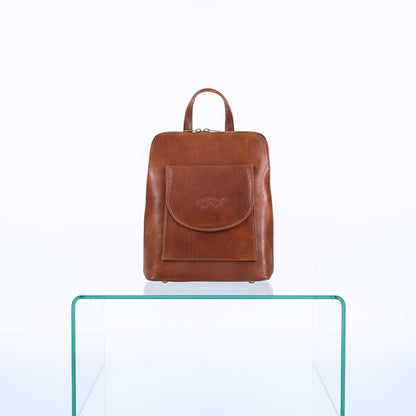 Fashion Rucksack aus echtem Leder - kompakt, trendy aus Italien