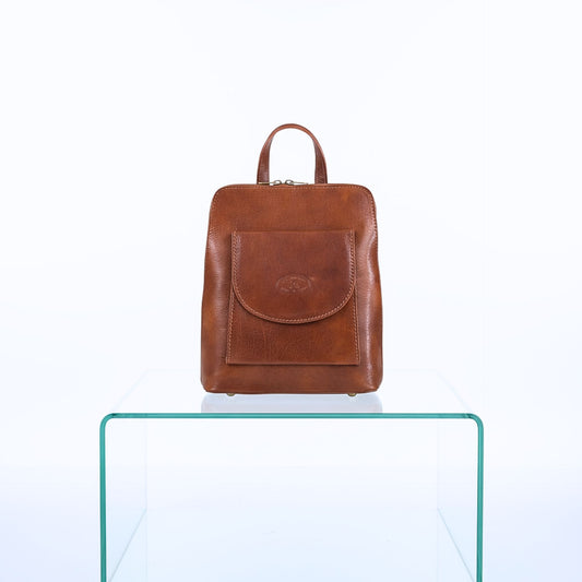 Fashion Rucksack aus echtem Leder - kompakt, trendy aus Italien