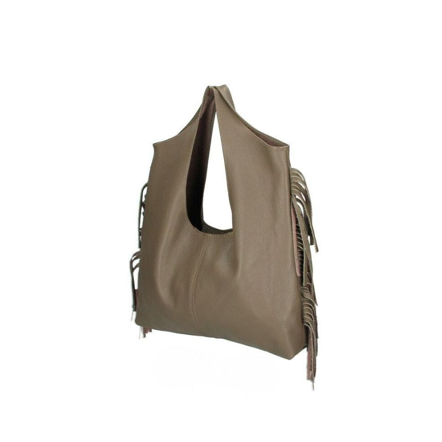 Fransen-Schultertasche aus echtem Leder "Kairo" - praktisch und geräumig