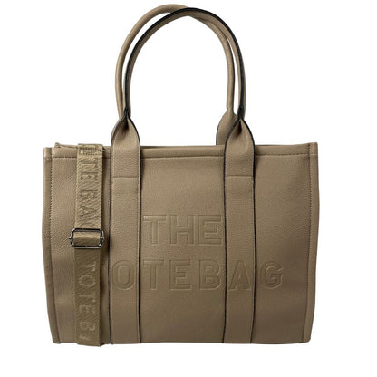 Damen Tote-Bag groß mit Griffen und verstellbarer Schultergurt für Shopping und Alltag beige