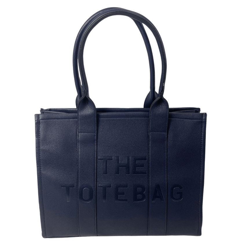 Damen Tote-Bag groß mit Griffen und verstellbarer Schultergurt für Shopping und Alltag blau