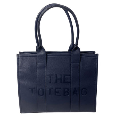 Damen Tote-Bag groß mit Griffen und verstellbarer Schultergurt für Shopping und Alltag blau