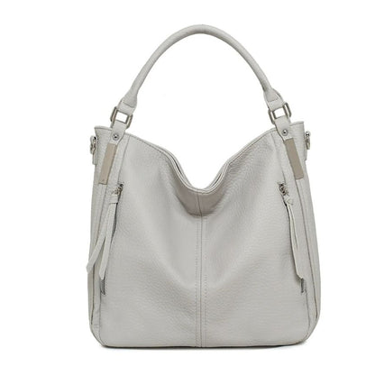 GraueGroße Damen Einkaufstasche mit seitentaschen, Griffen und Schultergurt 