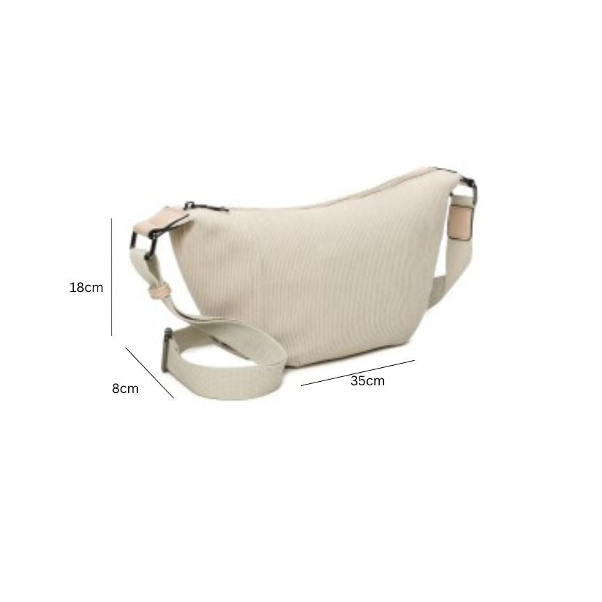 Damen Crossbodybag aus Cord - mittelgroße, funktionale, praktische Gürteltasche