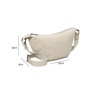 Damen Crossbodybag aus Cord - mittelgroße, funktionale, praktische Gürteltasche