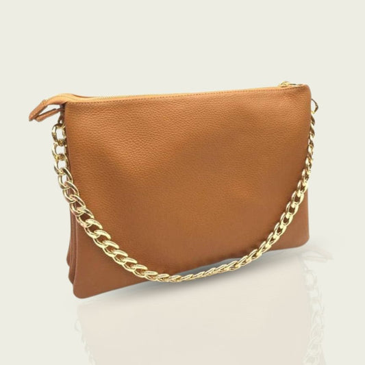 Italienische Leder Handtasche mit Kettendetails