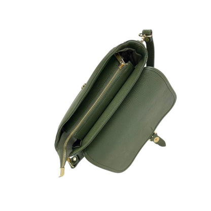Italienische Damen Leder Handtasche mit Rückseitentasche