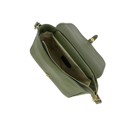 Italienische Damen Leder Handtasche mit Rückseitentasche