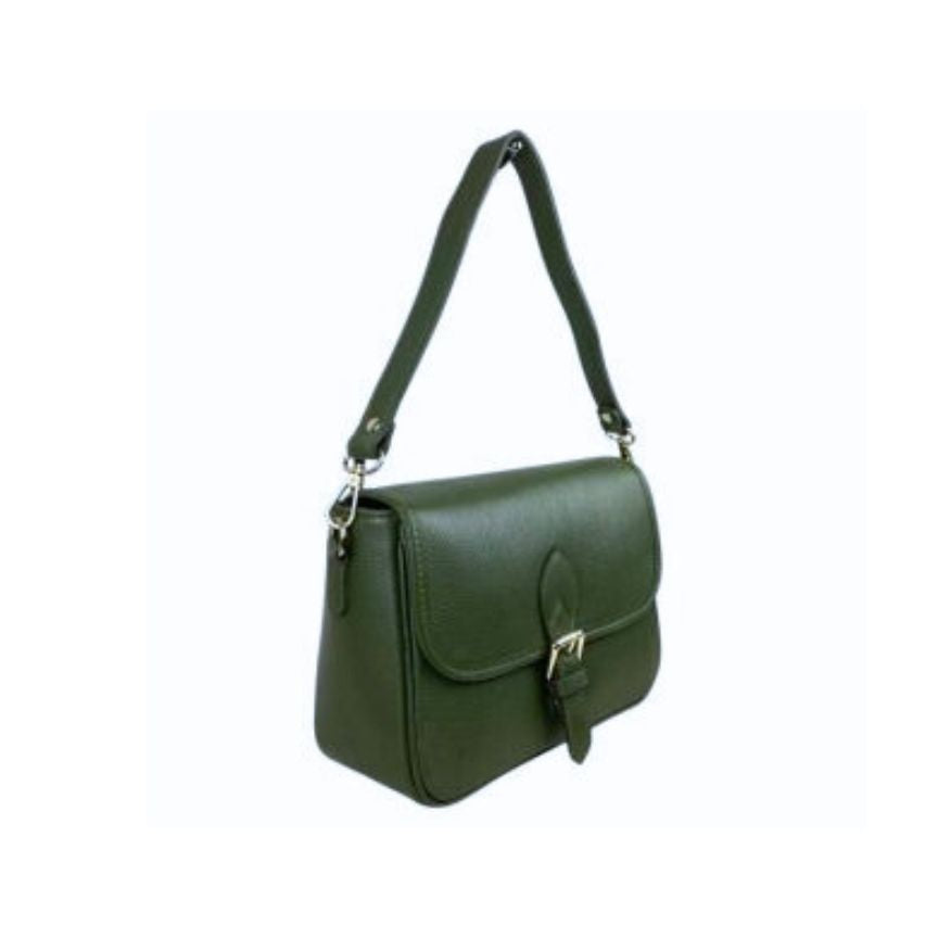 Italienische Damen Leder Handtasche mit Rückseitentasche