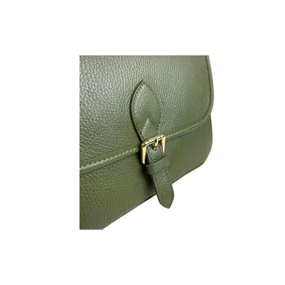 Italienische Damen Leder Handtasche mit Rückseitentasche