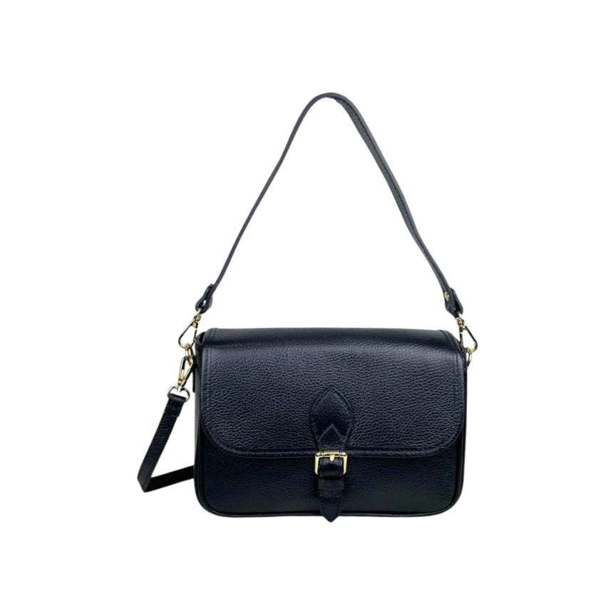 Italienische Damen Leder Handtasche mit Rückseitentasche