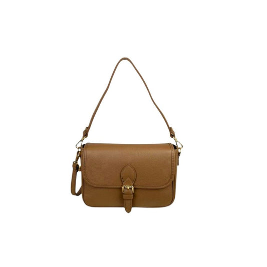 Italienische Damen Leder Handtasche mit Rückseitentasche