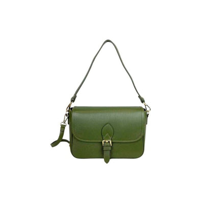 Italienische Damen Leder Handtasche mit Rückseitentasche