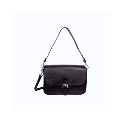 Italienische Damen Leder Handtasche mit Rückseitentasche