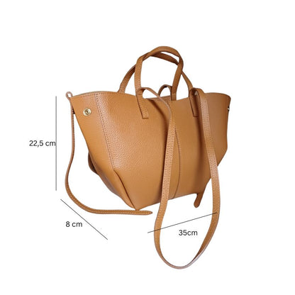 Elegante Damen Shopper Tasche aus Leder - moderne Einkaufstasche, 2-er Set