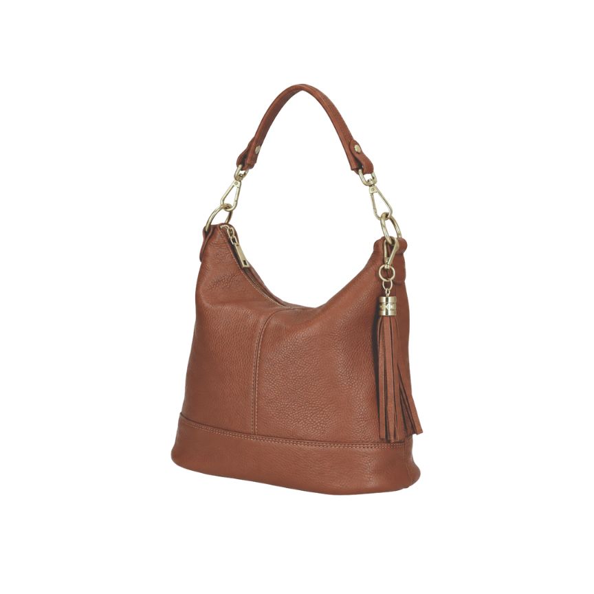 Italienische Leder Umhängetasche Damen "Nora" - praktischer Shopper-Tasche