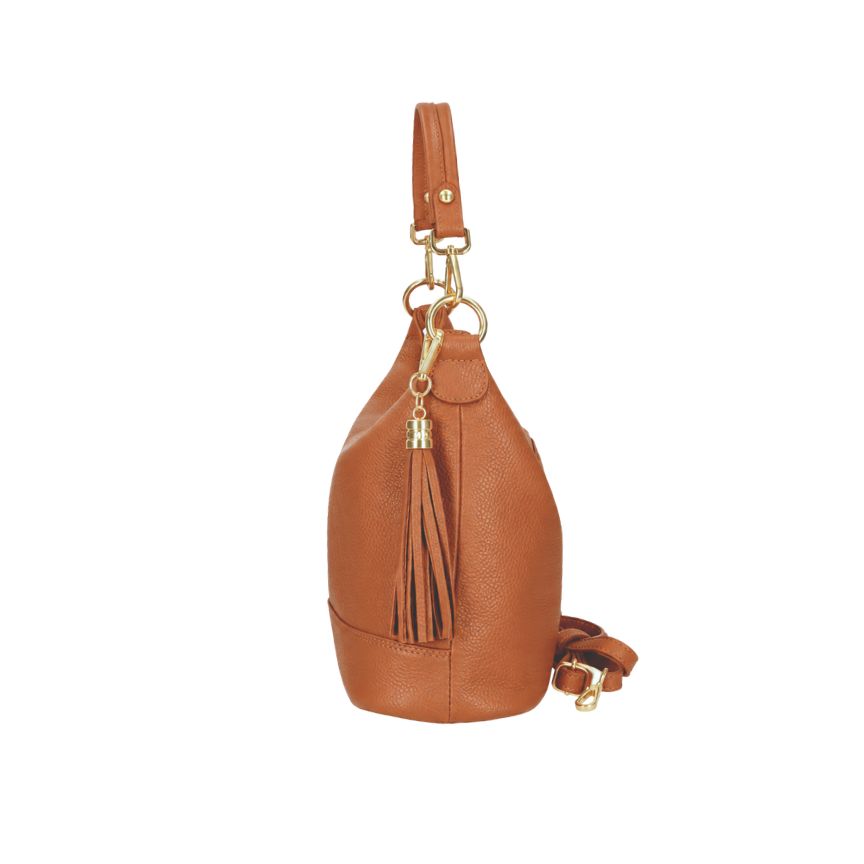 Italienische Leder Umhängetasche Damen "Nora" - praktischer Shopper-Tasche