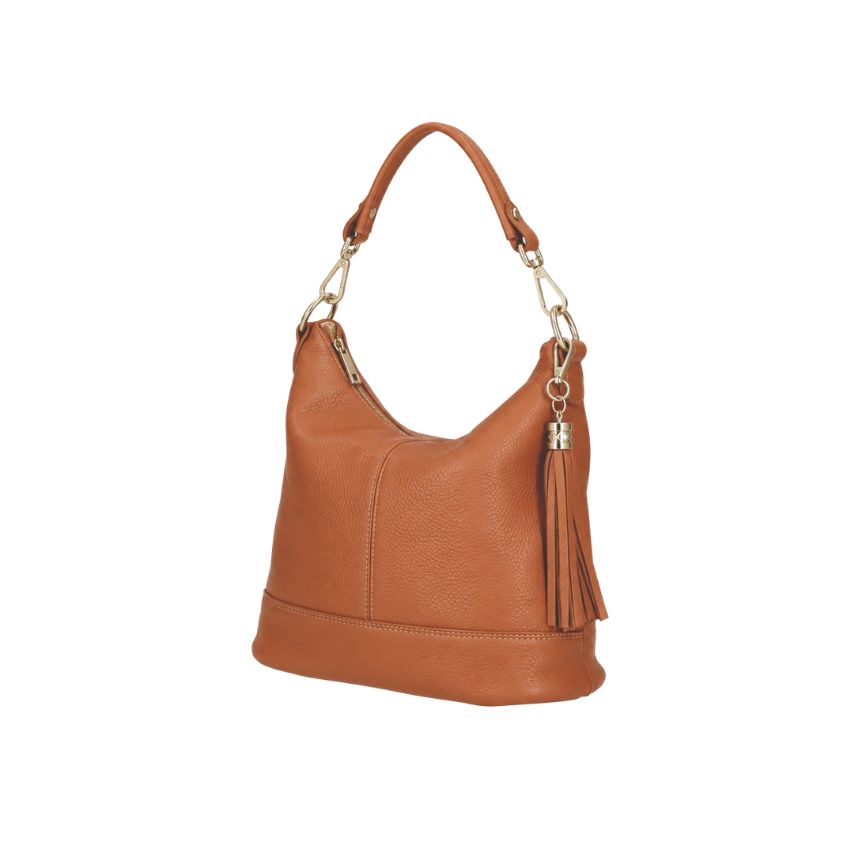 Italienische Leder Umhängetasche Damen "Nora" - praktischer Shopper-Tasche